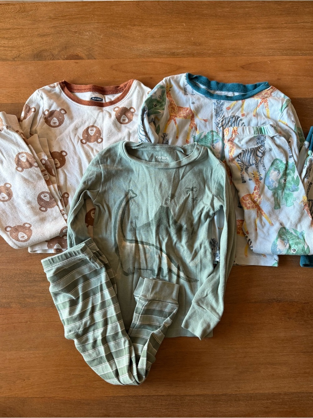 💥2/$20 Kids Pajama Set 3T lot - Dino Bear zebra giraffe